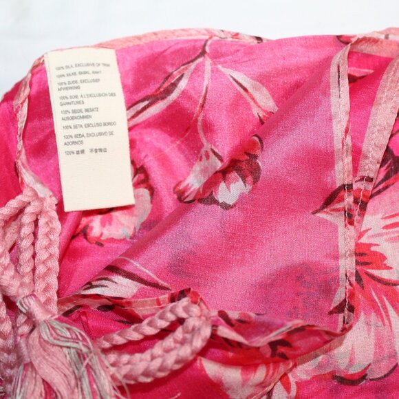 NWT Johnny Was Biya JWLA Misty Fall Silk Scarf Wrap Shawl Tassels 44 x 44 - Picture 5 of 13